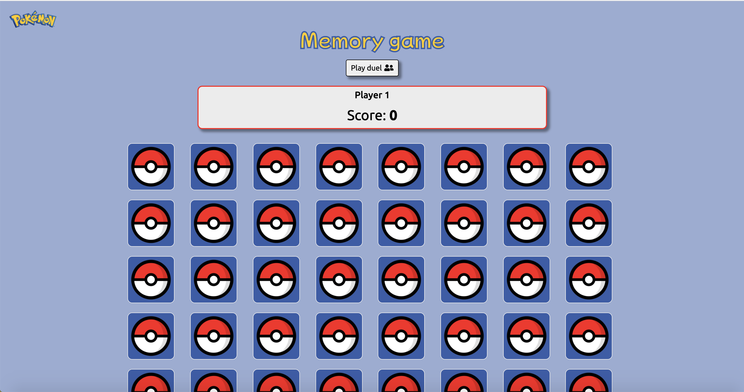 Picture of memory game project